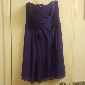 David's Bridal bridesmaid gown color regency purpl